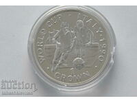 Gibraltar 1 coroană 1990 Mondială Italia, 28,28 g, argint 925