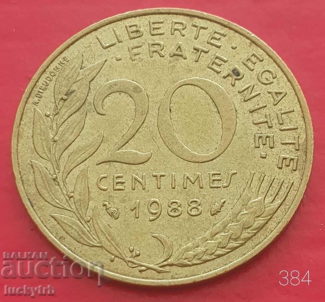 20 de cenți 1988 - Franța 20 de cenți 1988 - Franța