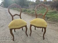 A pair of baroque beech chairs