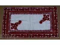 . OLD HAND EMBROIDERED BLANKET CHECK CARRENZE EMBROIDERY GAITA