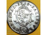 1 batzen 1718 Αυστρία 4 kreuzers Franz Anton Furst Salzburg