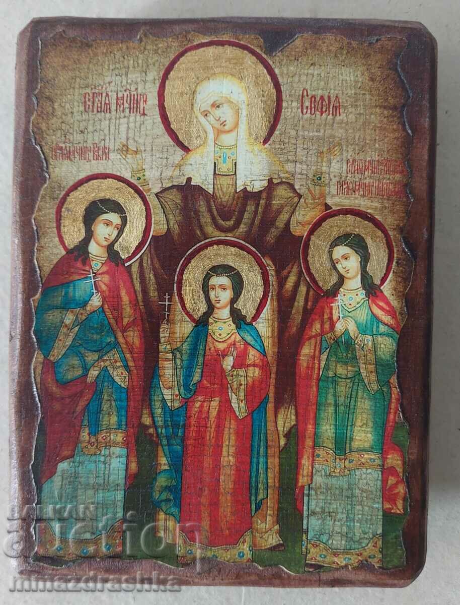 Icon of St. Sophia, Faith, Hope and Love