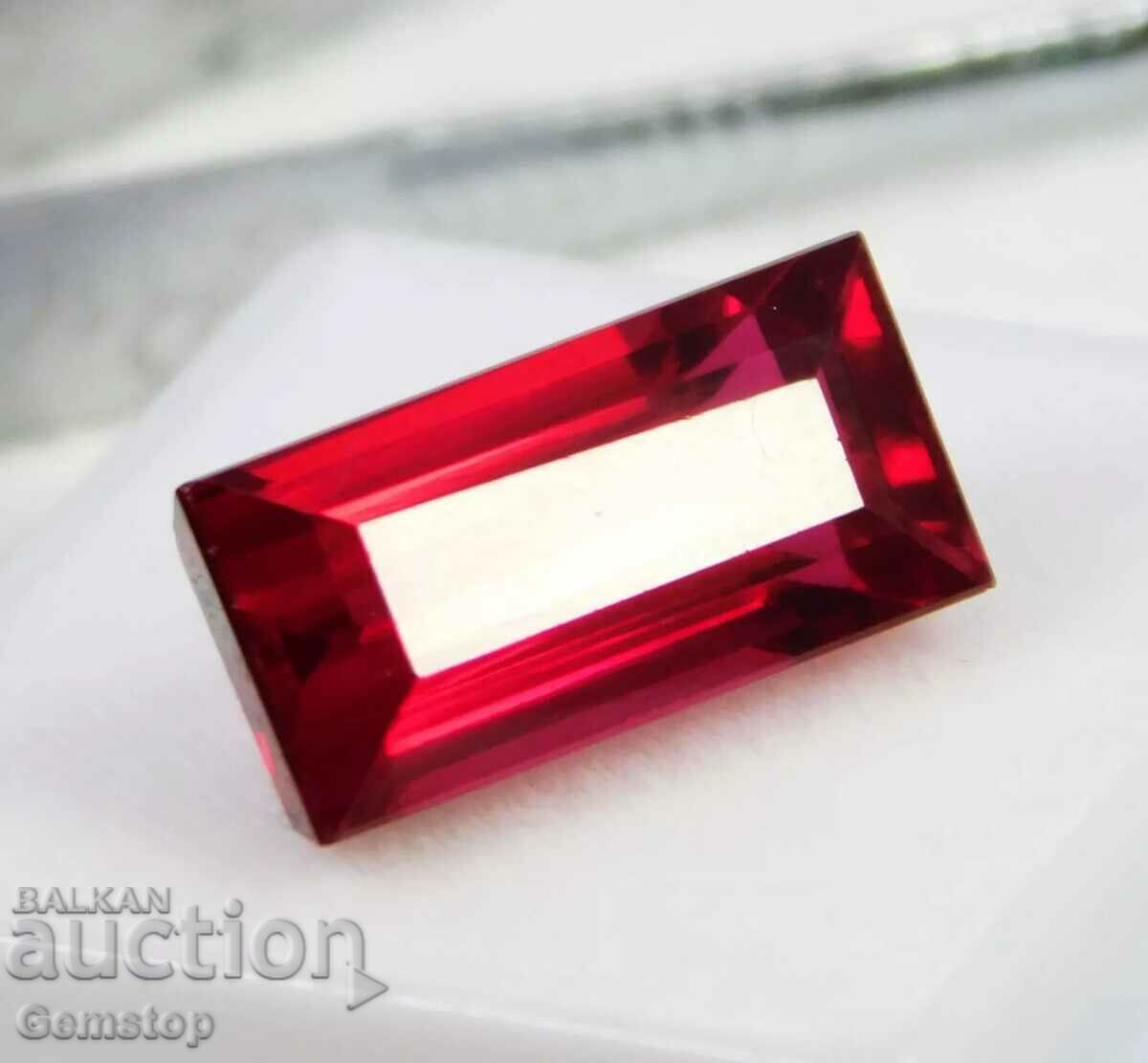 BZC! 11.65 ct natural ruby baguette cert. VGTL from 1 st!