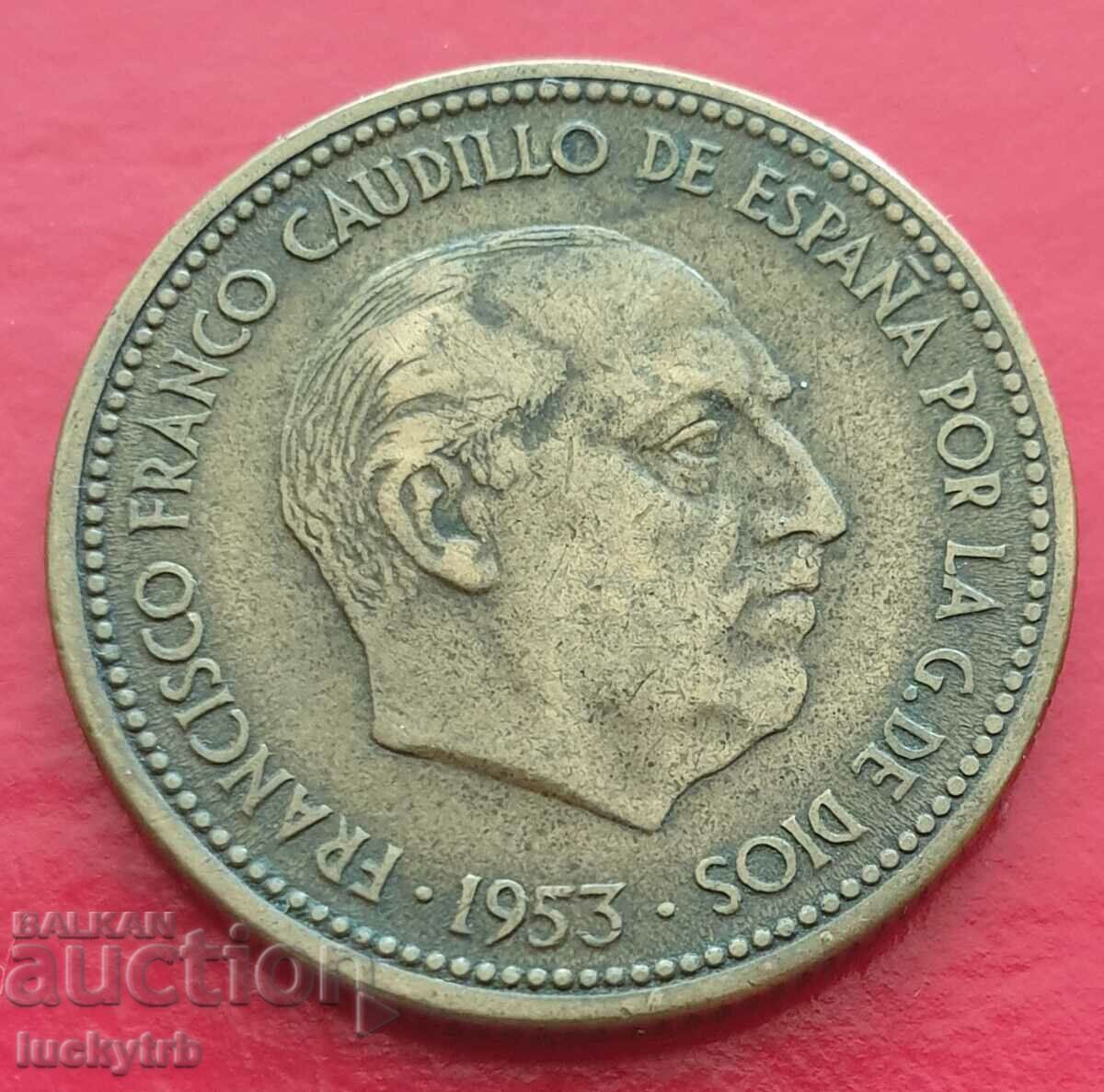 2 1/2 pesetas 1953 "54" - Spain with price 1.00 BGN | € 0.51 2 1/2 pesetas 1953 "54" - Spain with price 1.00 BGN | € 0.51