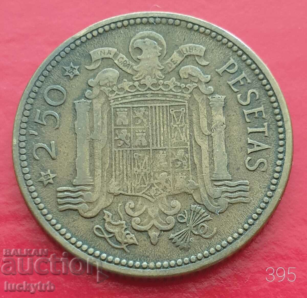 2 1/2 pesetas 1953 "54" - Spain 2 1/2 pesetas 1953 "54" - Spain