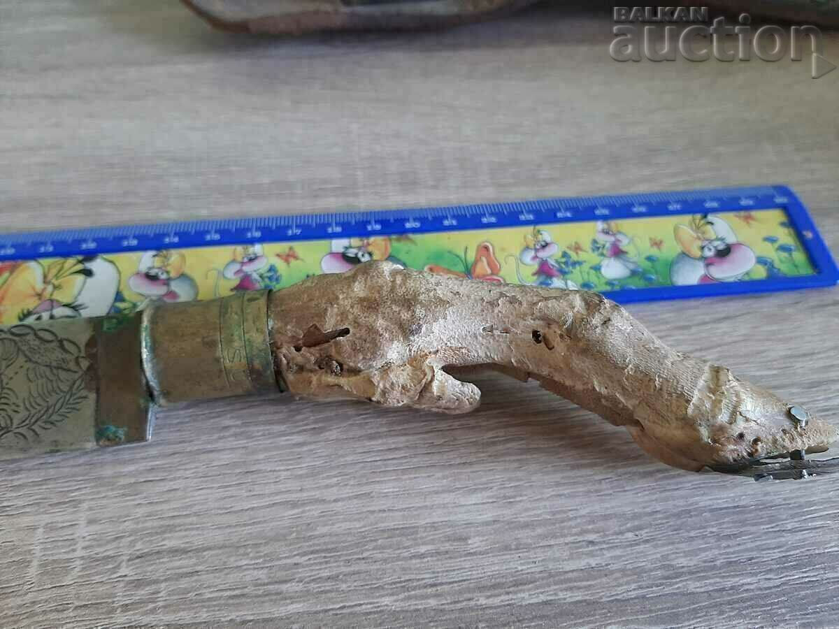 Auction Stagfoot handle knife Auction Stagfoot handle knife