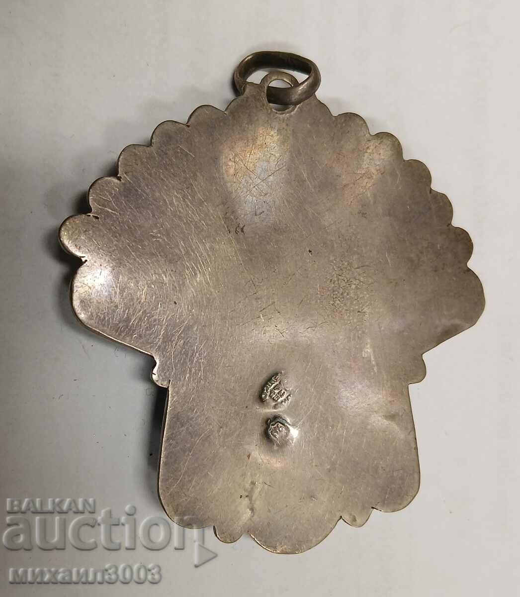 Exotic silver locket with malachite with price 200.00 BGN | € 102.26