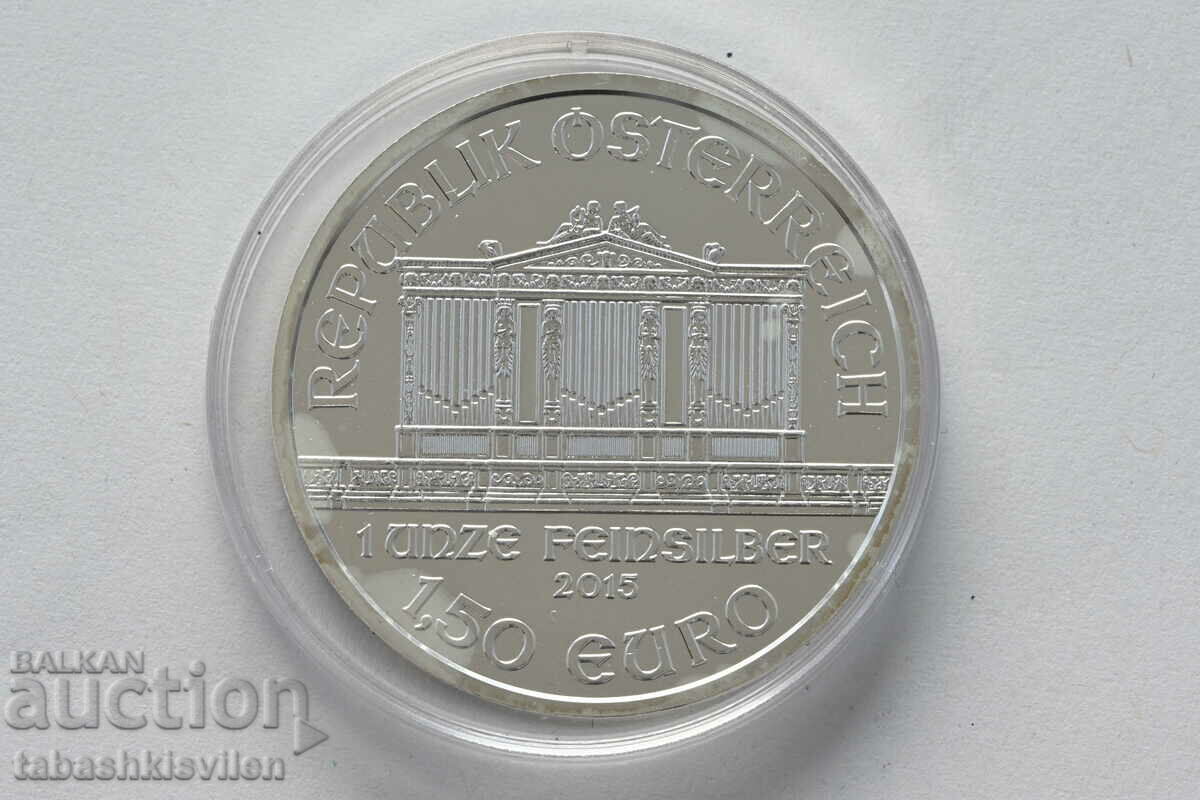 Austria 1.50 Euro 2015 Silver Ounce Vienna Philharmonic