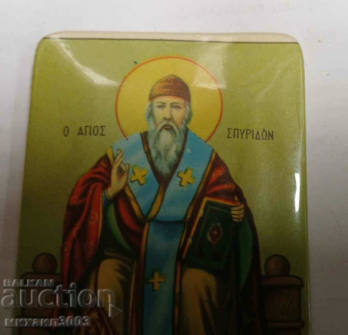 OLD METAL GREEK ICON OF ST. SPIRIDON with price 29.00 BGN | € 14.83