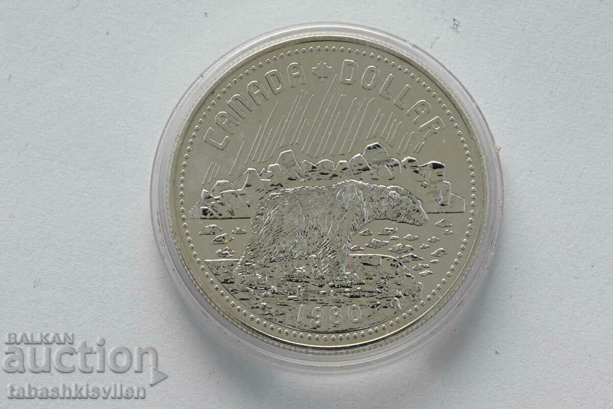 Canada 1 dollar 1980 Bear, 23.32 g, sample 500