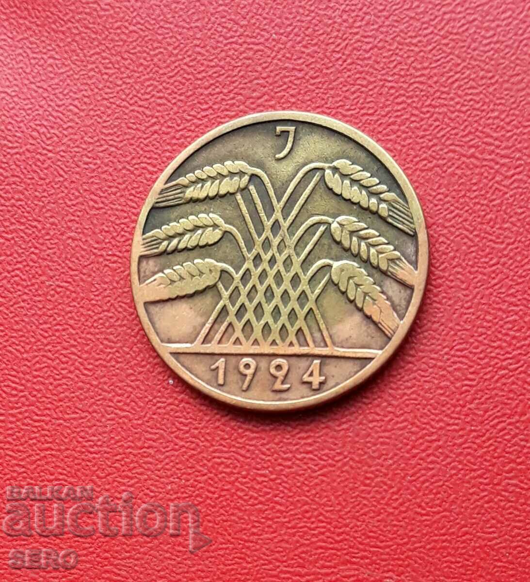 Γερμανία-10 Pfennig 1924 J-Hamburg