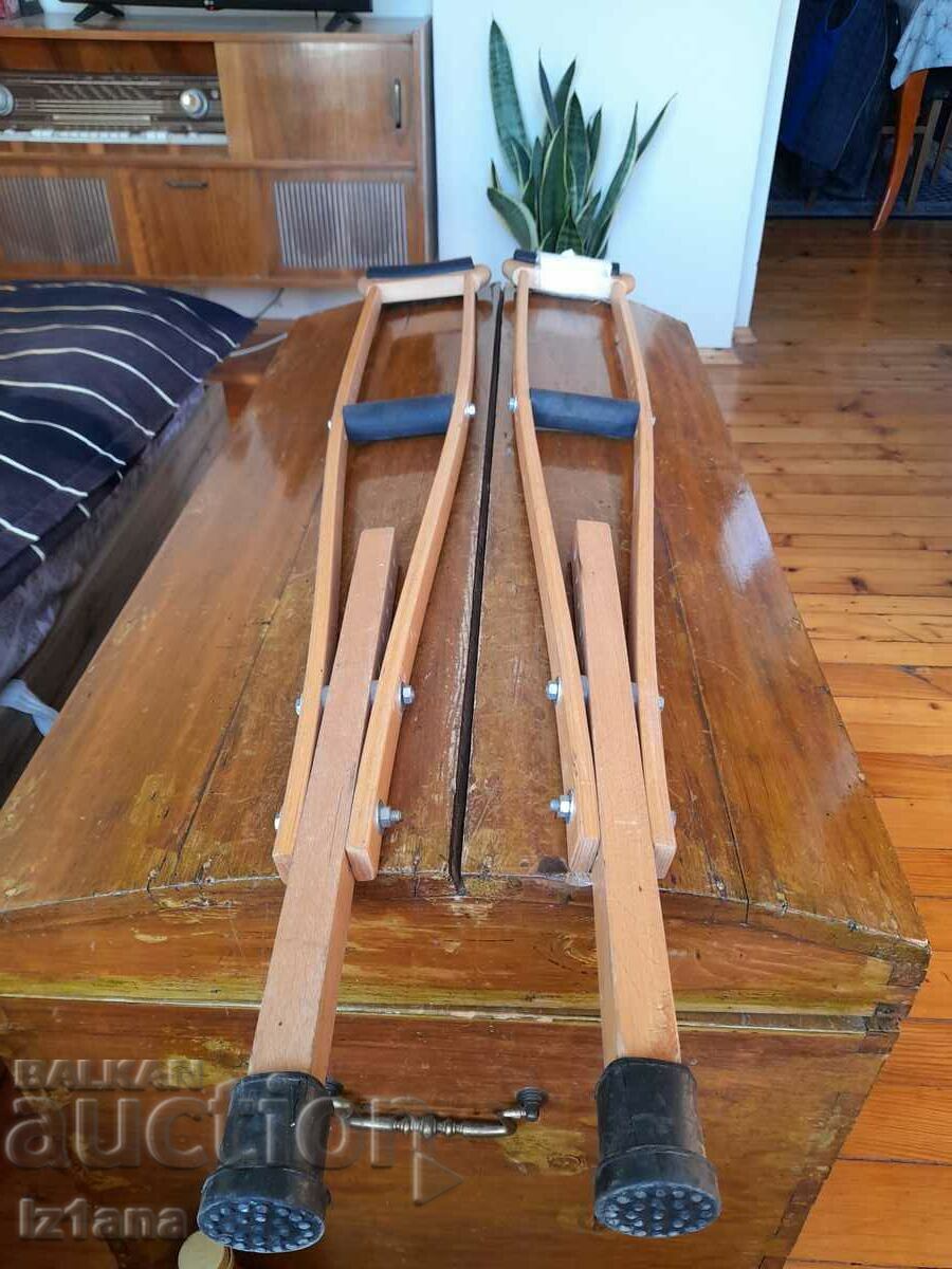 Old wooden crutches