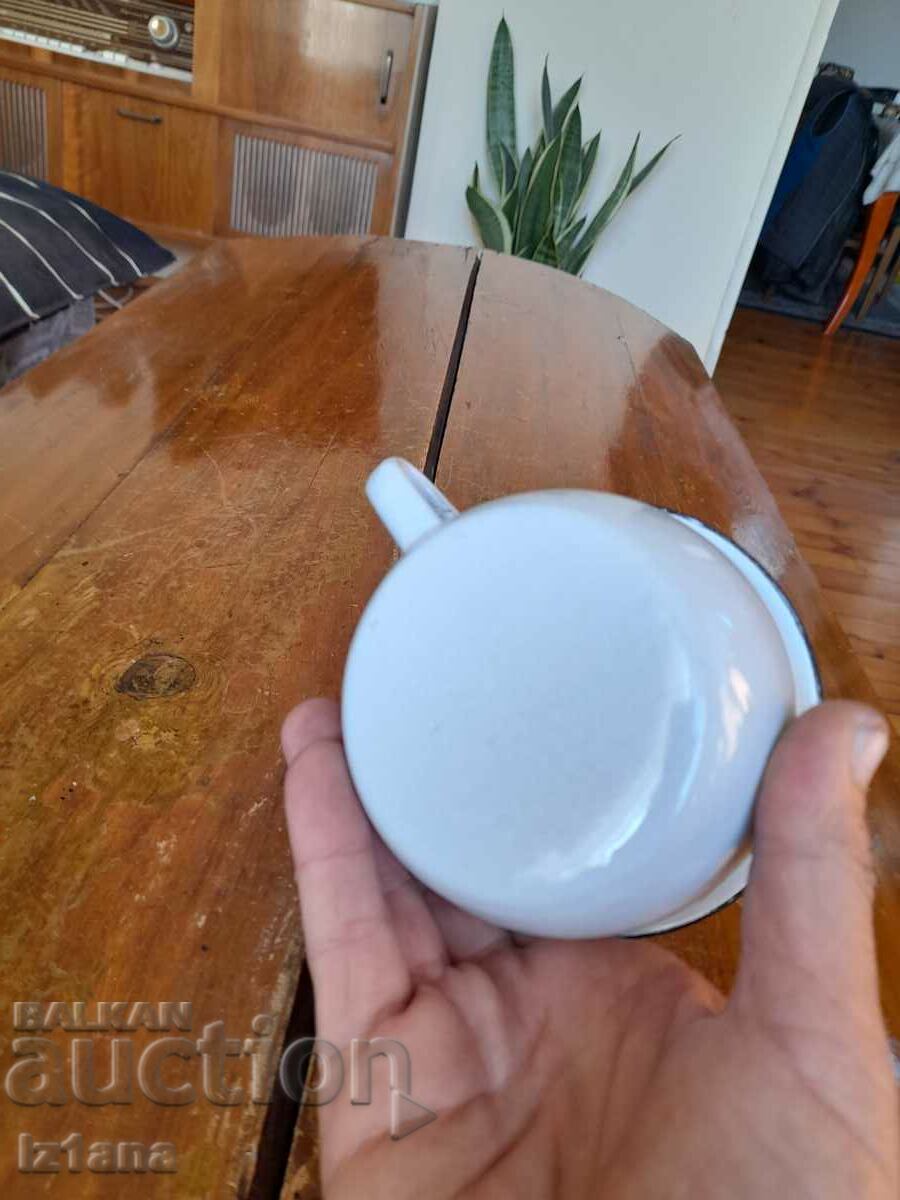 Old enameled jug, cup - 6 Old enameled jug, cup - 6