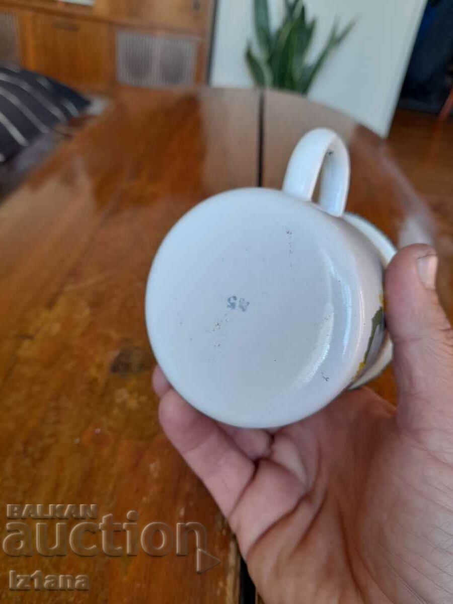 Old enameled jug, cup - 5 Old enameled jug, cup - 5