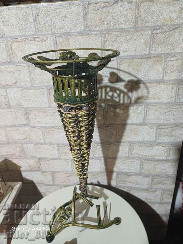 Metal vase for dried flowers