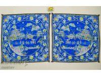 A pair of Chinese mache decorative pillow covers. tapestry