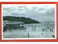 TRAVELED CARD view BURGAS BEACH before 1960