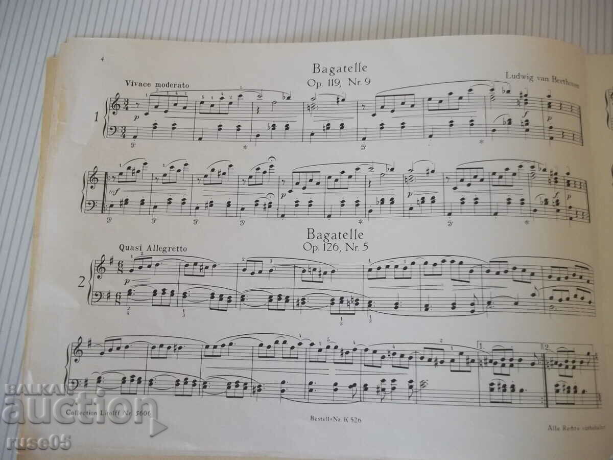 Delivery of Sheet music "VIERZEHN BAGATELLEN - Ludwig van Beethoven" - 28 pages. Delivery of Sheet music "VIERZEHN BAGATELLEN - Ludwig van Beethoven" - 28 pages.