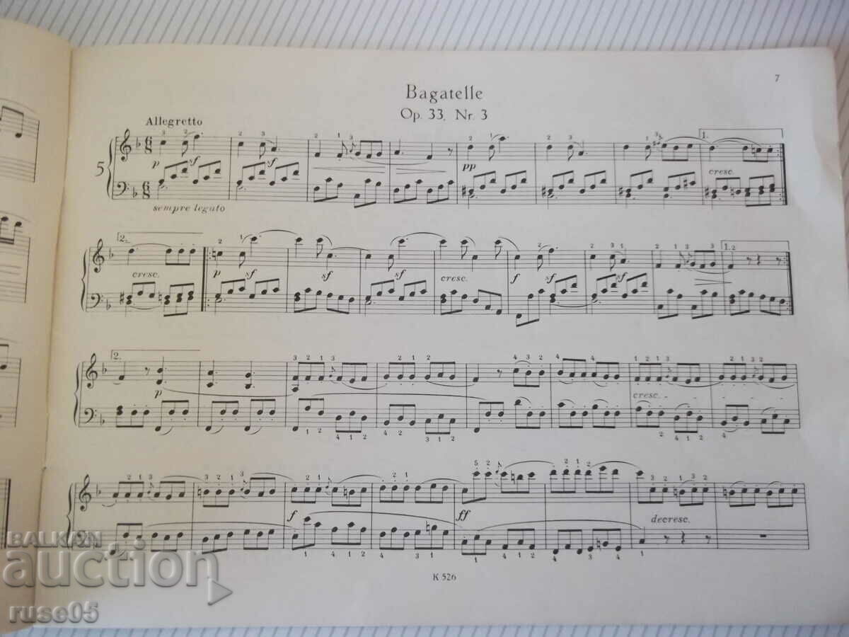 Sheet music "VIERZEHN BAGATELLEN - Ludwig van Beethoven" - 28 pages. - 5 Sheet music "VIERZEHN BAGATELLEN - Ludwig van Beethoven" - 28 pages. - 5