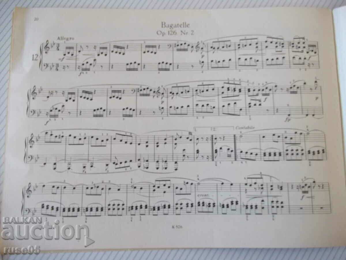 Sheet music "VIERZEHN BAGATELLEN - Ludwig van Beethoven" - 28 pages. - 6 Sheet music "VIERZEHN BAGATELLEN - Ludwig van Beethoven" - 28 pages. - 6