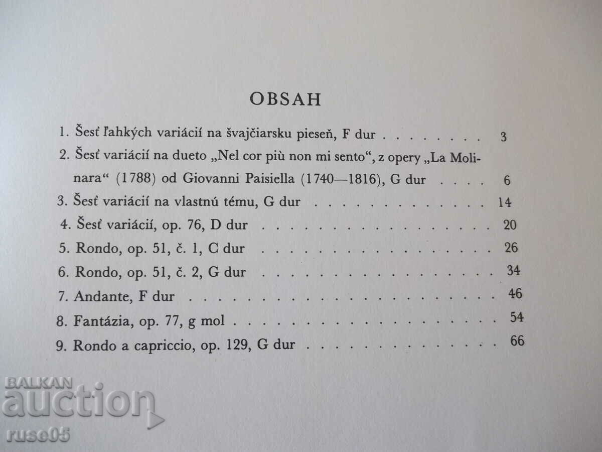 Sheet music "KLAVÍRNE SKLADBY - Ludwig van Beethoven" - 80 pages. - 5 Sheet music "KLAVÍRNE SKLADBY - Ludwig van Beethoven" - 80 pages. - 5
