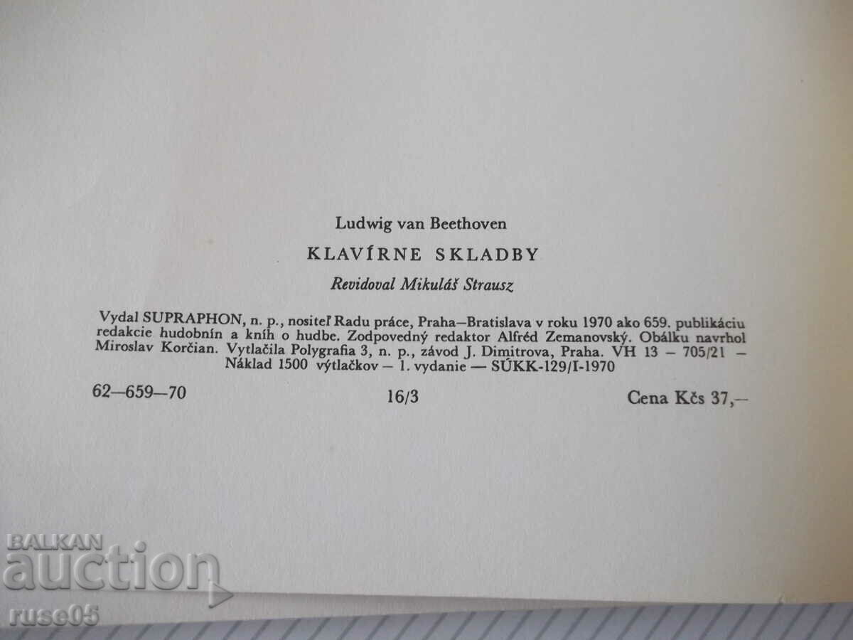 Sheet music "KLAVÍRNE SKLADBY - Ludwig van Beethoven" - 80 pages. - 6 Sheet music "KLAVÍRNE SKLADBY - Ludwig van Beethoven" - 80 pages. - 6