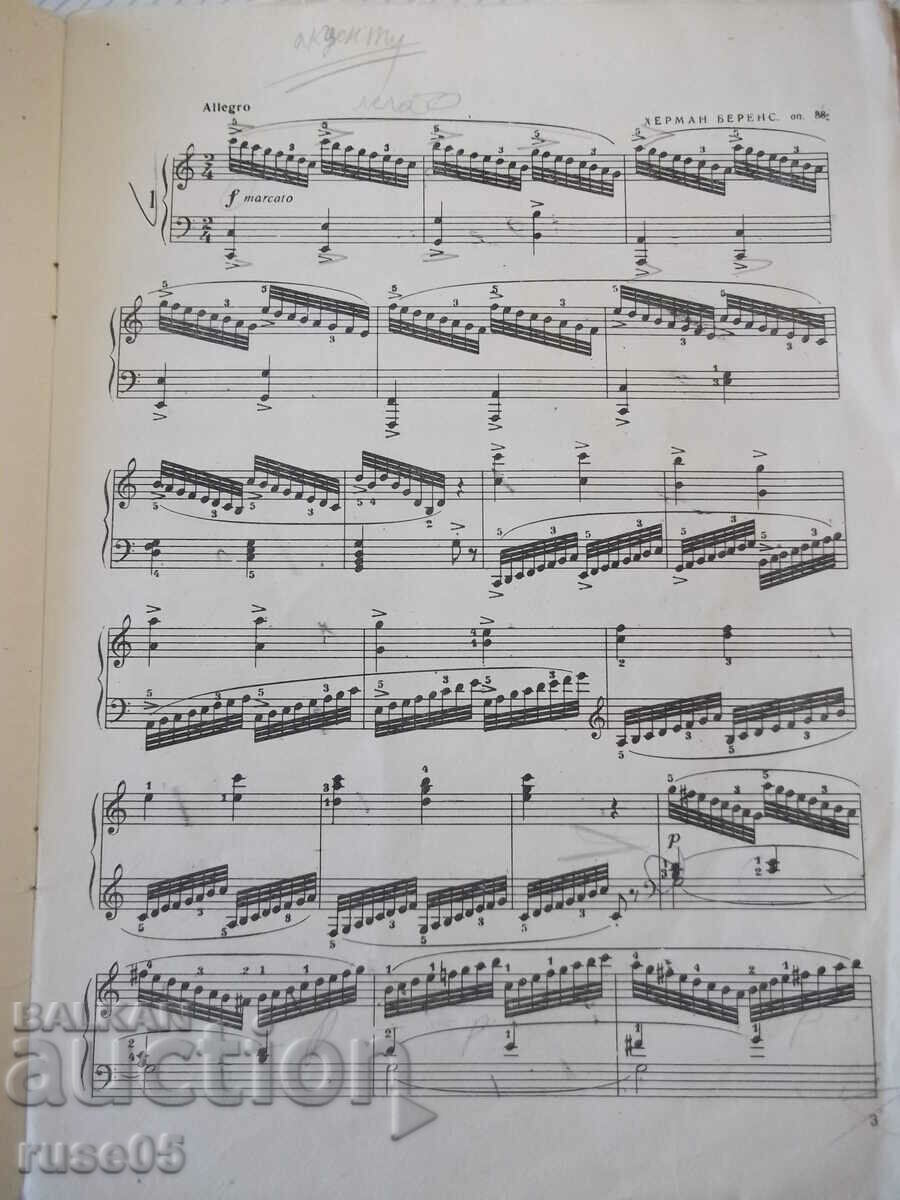 Sheet music "Etudes for piano - BERENS" - 40 pages - 1 with price 15.00 BGN | € 7.67 Sheet music "Etudes for piano - BERENS" - 40 pages - 1 with price 15.00 BGN | € 7.67