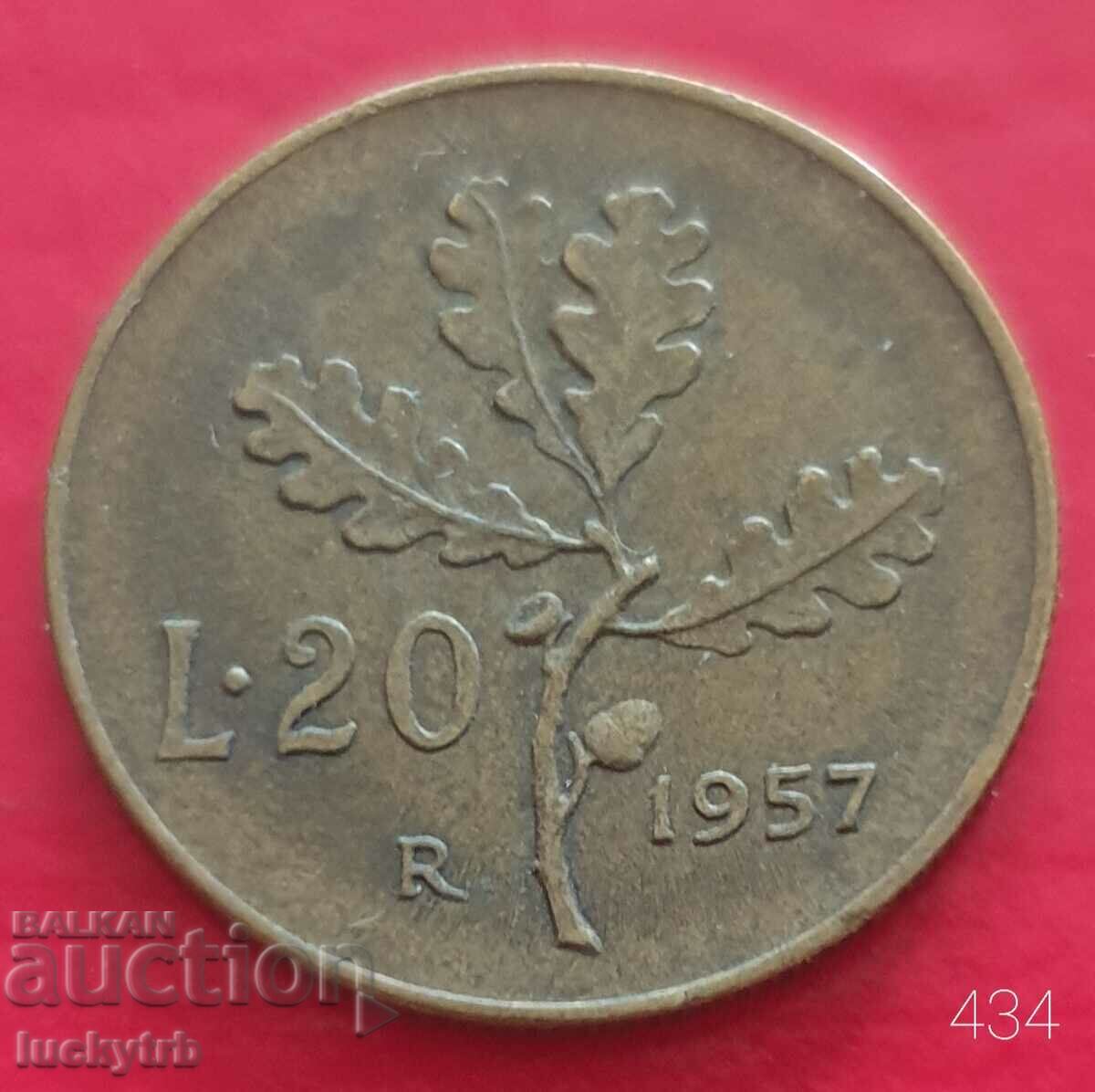 20 lire 1957 - Italy