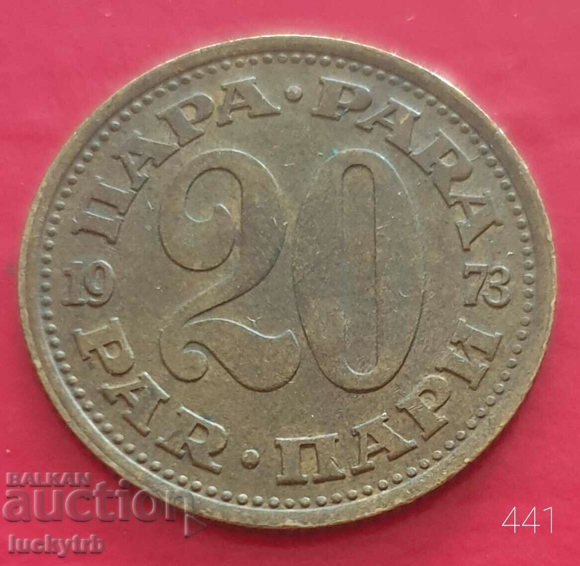 20 de bani 1973 - Iugoslavia