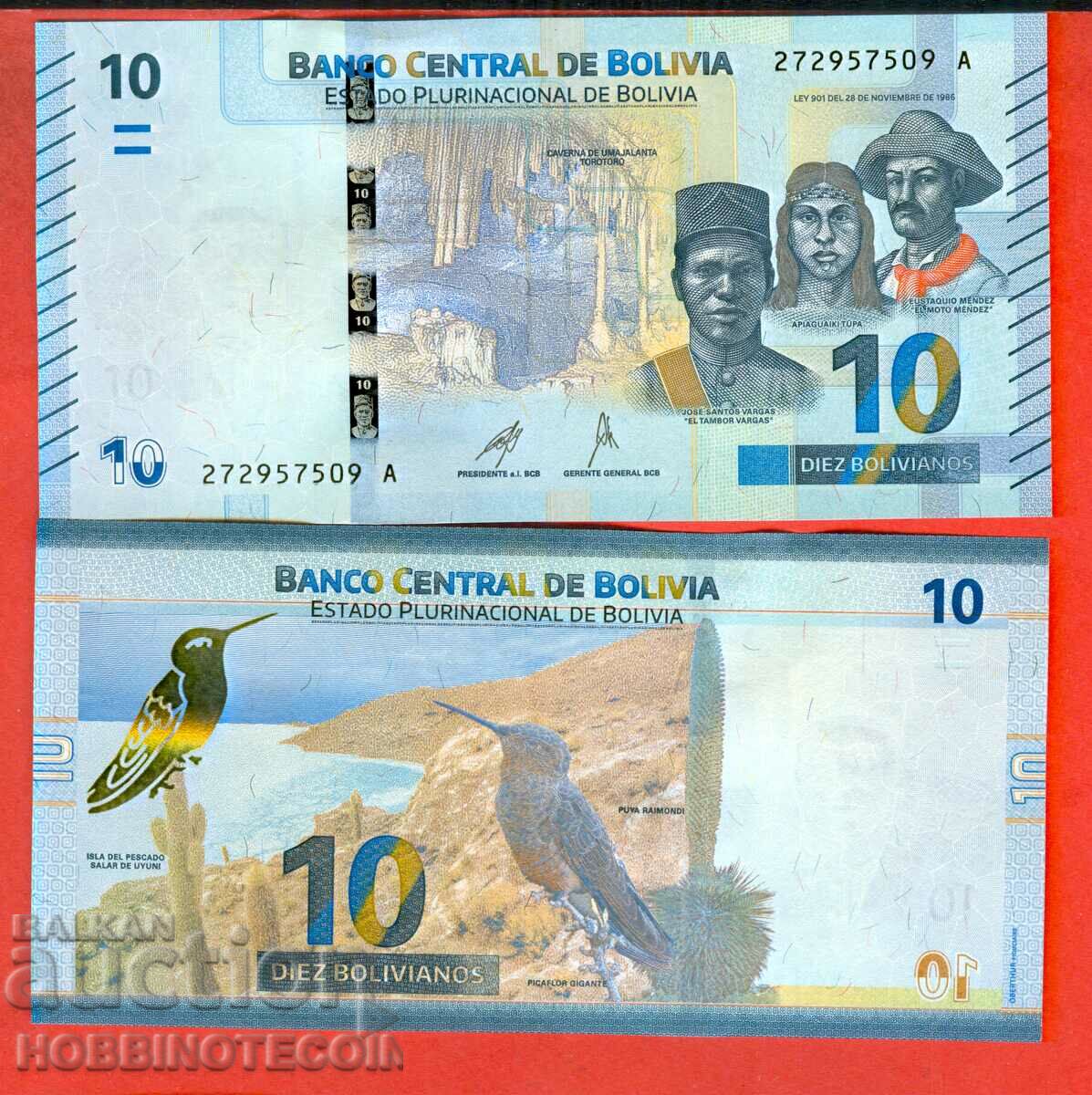 BOLIVIA BOLIVIA 10 Emisiune Boliviano 2024 NOU UNC