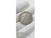 Princely silver coin 5 BGN 1894, uncleaned