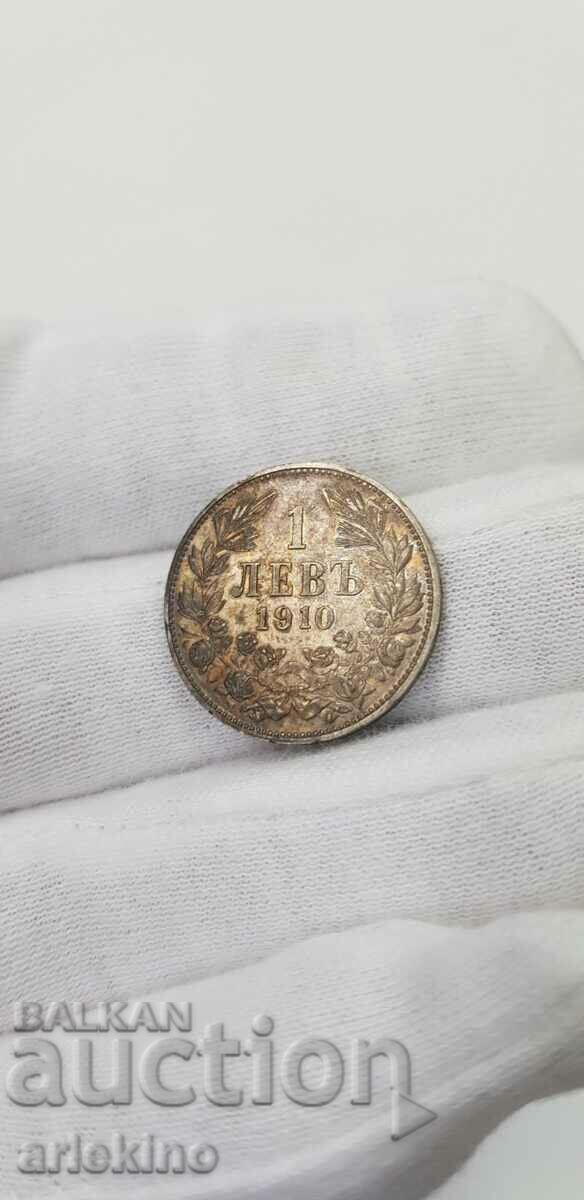 Царска сребърна монета 1 лв. 1910 г., нечистена с цена 35.00 лв. | € 17.90 Царска сребърна монета 1 лв. 1910 г., нечистена с цена 35.00 лв. | € 17.90