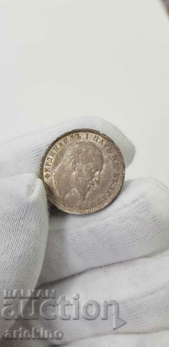 Licitație Monedă regală de argint 1 BGN. 1910, necurăţat