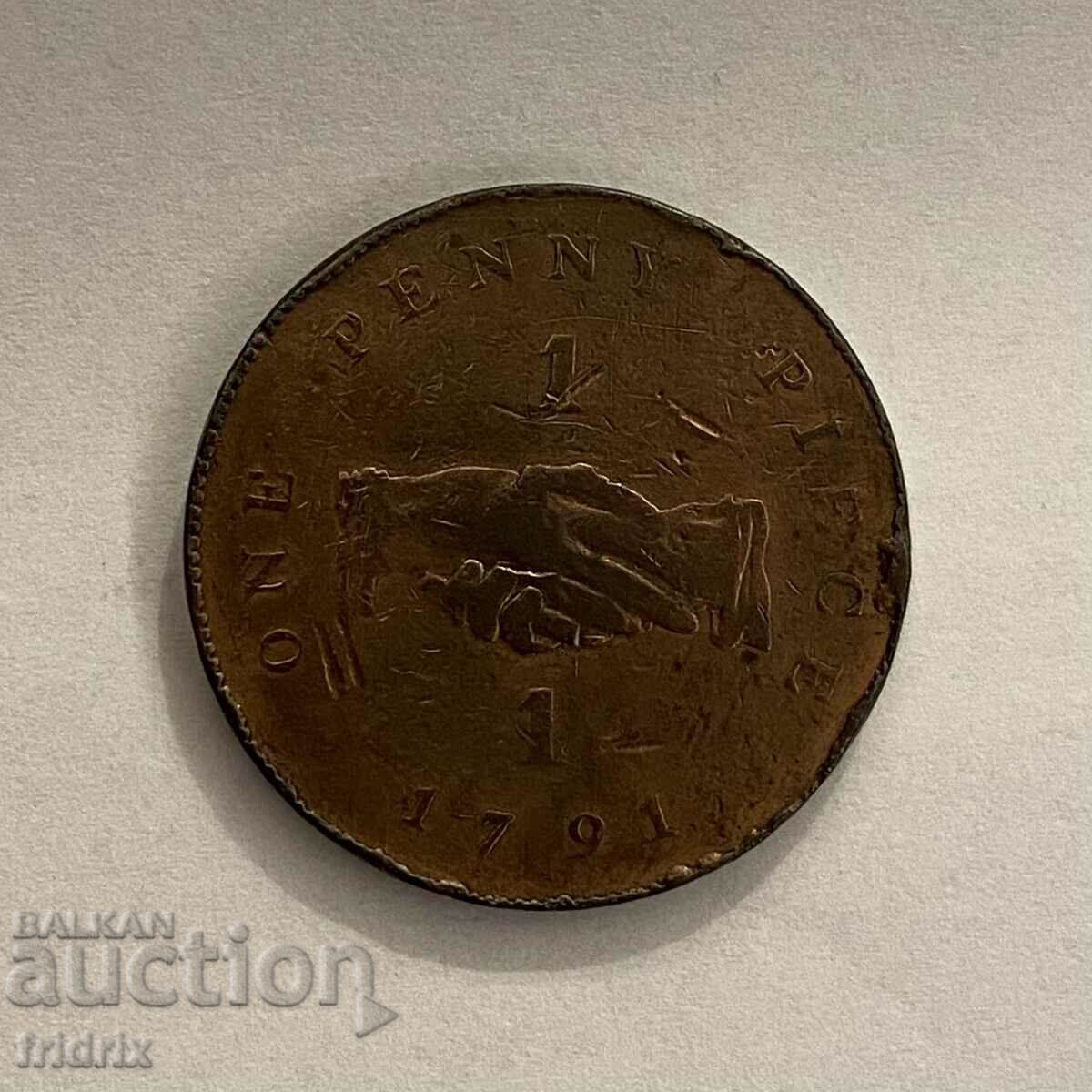 Sierra Leone 1 penny / Sierra Leone 1 penny 1791 with price 130.00 BGN | € 66.47 Sierra Leone 1 penny / Sierra Leone 1 penny 1791 with price 130.00 BGN | € 66.47