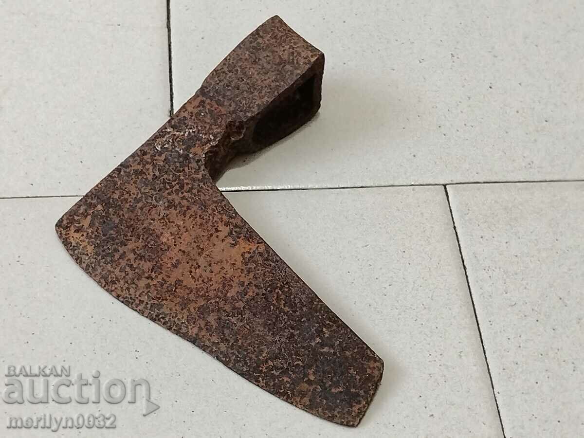 Old ax with stamp ax hatchet without sap