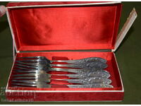 Set of six silver-plated forks