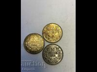 Coin 50 cents 1913 lot 3 pieces TOP