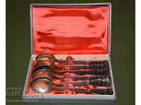 Set of six silver-plated spoons