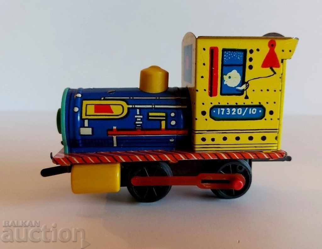 , SOC CHILDREN'S SHEET METAL TOY LOCOMOTIVE TRAIN WORKING