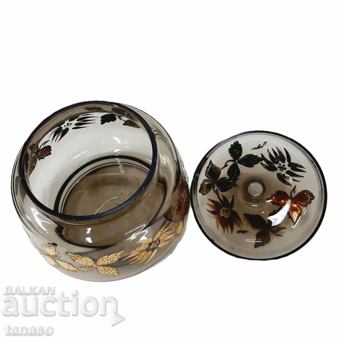 Antique glass sugar bowl, smoked glass (13.2) - 5 Antique glass sugar bowl, smoked glass (13.2) - 5