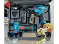 Mini polizor unghiular fără fir și șurubelniță fără fir