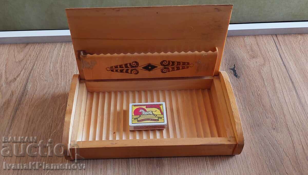 Retro wooden pyrographed cigarette box - 6 Retro wooden pyrographed cigarette box - 6