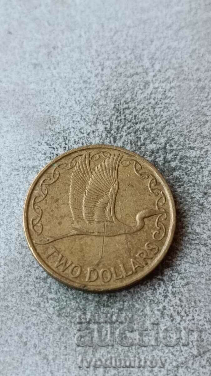 New Zealand 2 dollars 1990