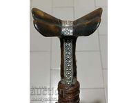 Battle scimitar with studs silver kanya karakulak large knife saber