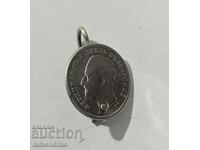 Old silver coin - earring