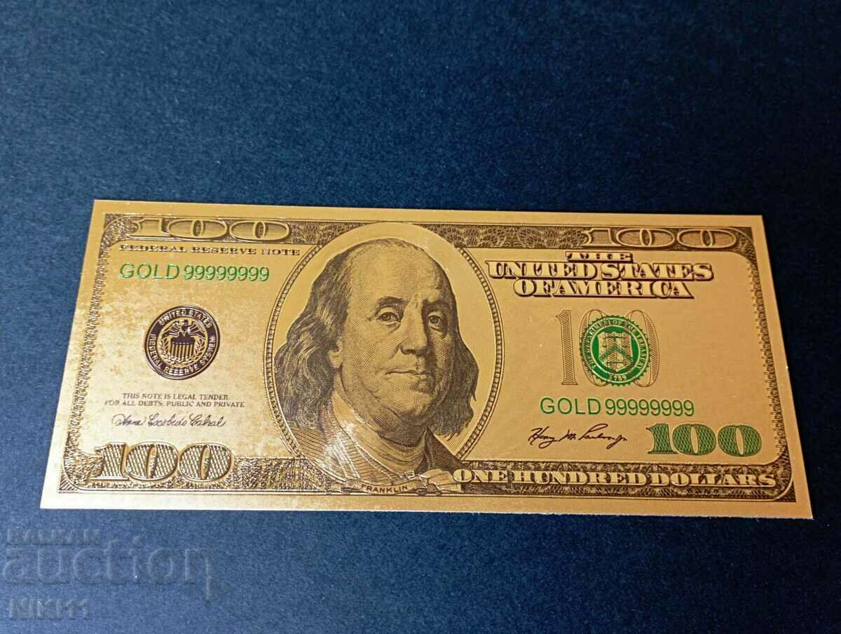 Banknote 100 dollars USA 2003 gold dollar America /c