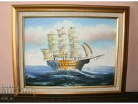 Sailboat in the sea - a magnificent picture in a frame