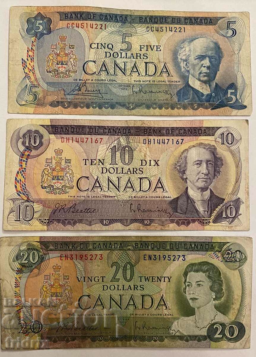 Канада 5 10 20 долара / Set Canada 5 10 20 dollars 1969 - 72