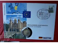 Germany-2 euro 2007 and postage stamp in a beautiful envelope