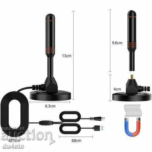 Delivery of Indoor antenna with amplifier for digital TV DVB-T HD Delivery of Indoor antenna with amplifier for digital TV DVB-T HD